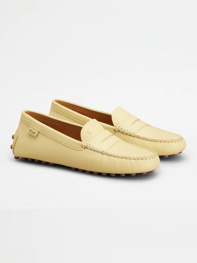 Tod's Gommino Loafers In Butter Yellow Leather